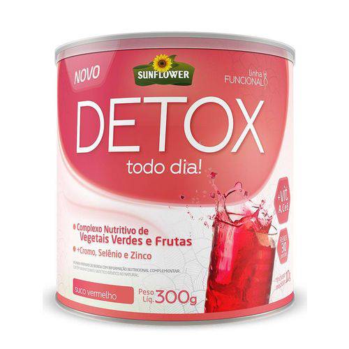 Detox Solúvel - 300g - Suco Vermelho - Sunflower
