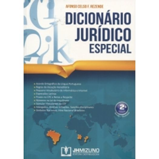 Dicionario Juridico Especial - Jh Mizuno