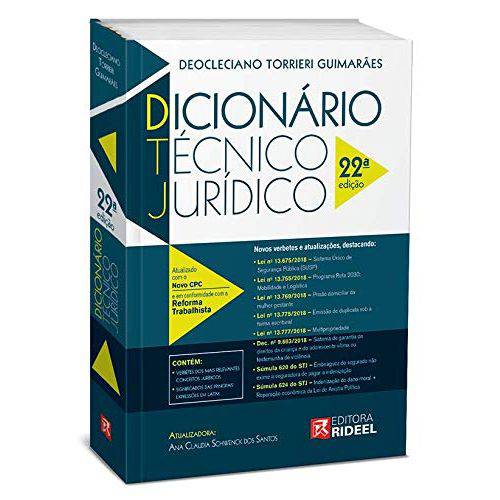 Dicionário Técnico Jurídico - 22ª Edição (2019)