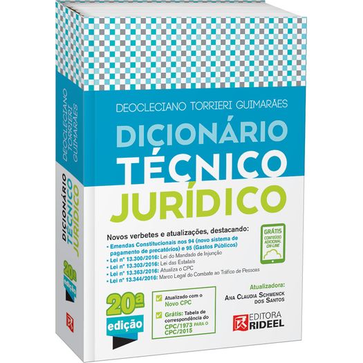 Dicionario Tecnico Juridico - Rideel - 20ed