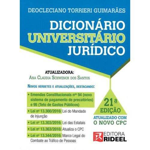 Dicionário Universitário Jurídico - 21ª Ed. 2017