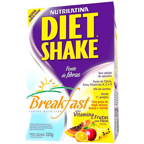 Diet Shake Nutrilatina Vitamina de Frutas com Fibras 330g