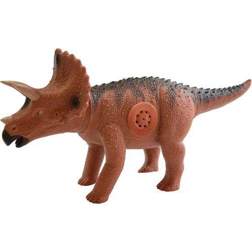 Dinossauro Adijomar Triceratopo - com Som - Marrom/preto