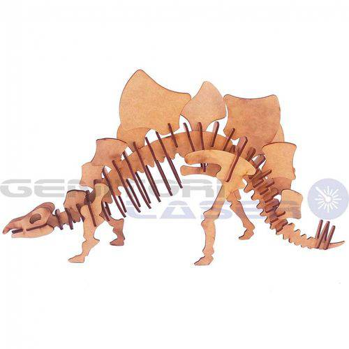 Dinossauro Estegossauro Quebra Cabeça 3d Mdf