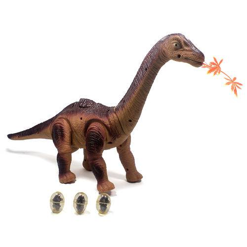 Dinossauro Grande Anda e Bota Ovo - Diplodocus Marrom