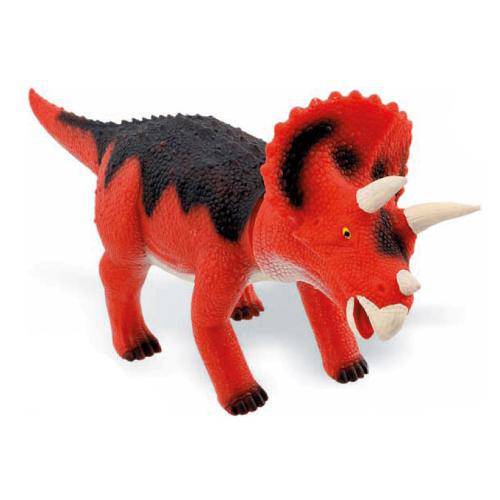 Dinossauro Triceratopo com Dispositivo de Som 36cm Adijomar - Vermelho