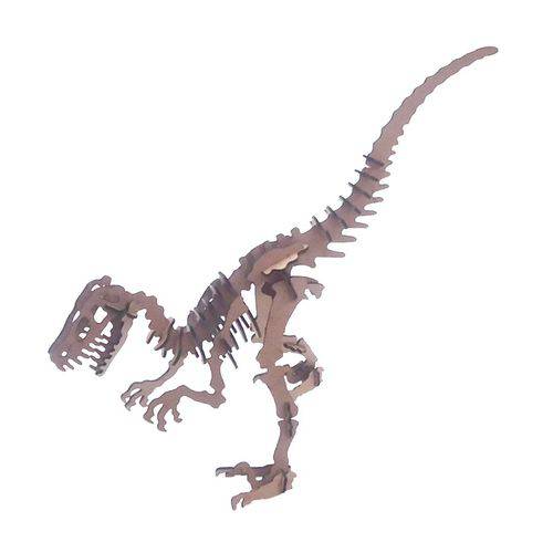 Dinossauro Velociraptor Mdf Quebra Cabeça 3d