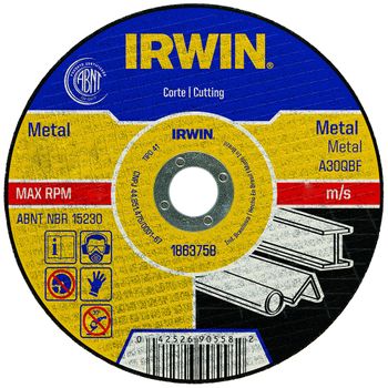 Disco Corte 115x3.0x22.2 Metal Irwin 115x3.0x22.2
