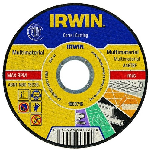 Disco Corte Irwin 115x1.0x22.2 Multimaterial Disco Corte 115x1.0x22.2 Multimaterial Irwin