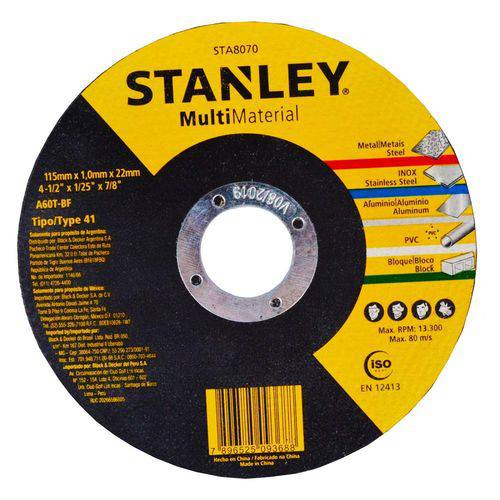 Disco Corte Stanley 4.1/" X 1.0 X 7/8 Multimaterial