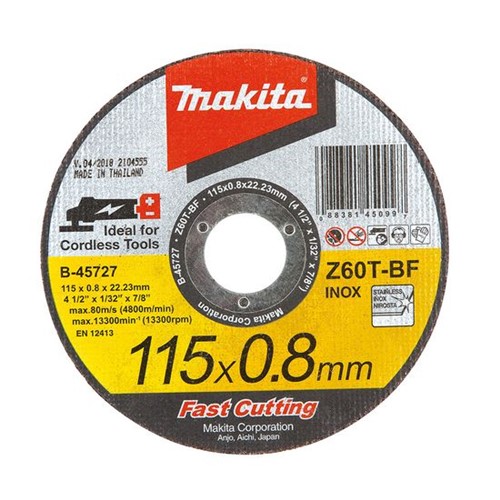 Disco de Corte Abrasivo 'Fast Cutting' 115 X 0.8 X 22,23mm - B-45727-25 - Makita