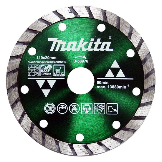 Disco de Corte Diamantado MAXTURBO 110 X 20mm - D-56976 - Makita