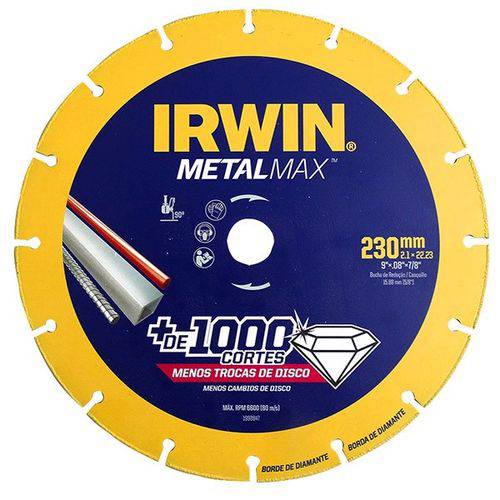 Disco de Corte Diamantado Metalmax 9 X 7/8 (230mm) - Irwin