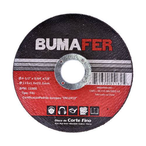 Disco de Corte Fino 4. 1/2 × 1 Mm Bumafer