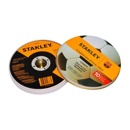 Disco de Corte Inox 4.1/2"x1mmx7/8" Stanley Lata C/ 10 Unidades