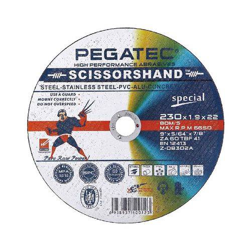 Disco de Corte Inox Scissorshand Special 9 Pol X 1,9mm Pegatec