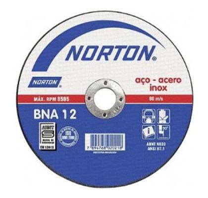Disco de Corte Inoxidável 4.1/2'' Norton 115,0x1,0x22,23mm BNA12 66252843679