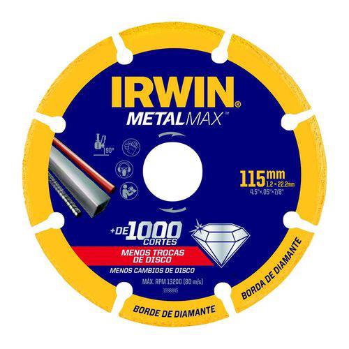 Disco de Corte Irwin METALMAX 115 Mm / 4-1/2” X 22.23 Mm / 7/8”