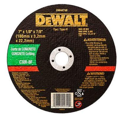 Disco de Corte para Concreto Dewalt 7''x1/8''x7/8'' DW44740 DW44740