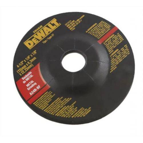 Disco de Desbaste Metal 4 1/2X1/4X7/8 Dewalt