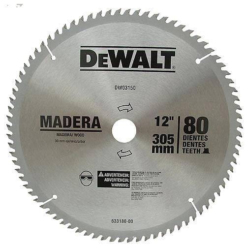 Disco de Serra para Madeira 12 X 30 X 80 Dentes - Dw-03150 - Dewalt