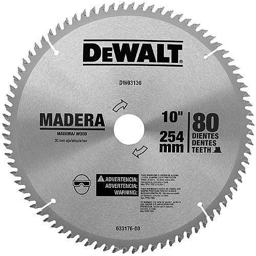 Disco de Serra para Madeira 10 X 30 X 80 Dentes - Dw-03130 - Dewalt