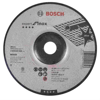 Disco Desbaste 115mm Grão 30 Expert For Inox BOSCH 2608600504 2608600504