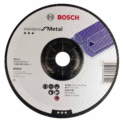 Disco Desbaste para Metal 180mm Grão 24 BOSCH 2608603183 2608603183