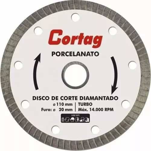 Disco Diamantado 110mm X 20mm Turbo Porcelanato Cortag 1.2mm