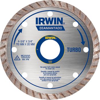 Disco Diamantado Turbo 110x20mm Irwin 110x20mm