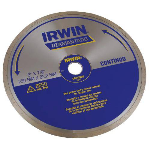Disco Diamantado Liso Premiun 230mm X 22.2mm Irwin-8945