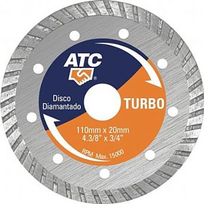 Disco Diamantado Liso Turbo Corte Seco Refrigerado ATC 110xFuro20mm - IRWIN Iw13893 IW13893