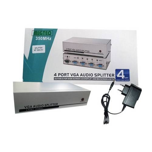 Distribuidor de Vídeo Splitter 4 Portas - Mt3504av para Dvd, Tv, Notebook, Pc, Vídeo Game