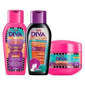Diva de Crespo Soft Poo Niely - Shampoo + Condicionador + Tratamento Kit
