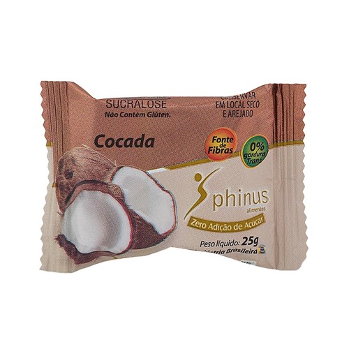 Doce Cocada Phinus Zero Adição de Açúcar 25g