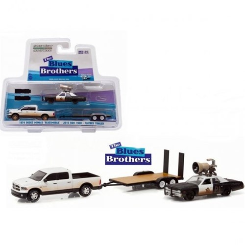 2 Dodge C/ Trailer The Blues Brothers Hitch & T 1:64 Greenlight