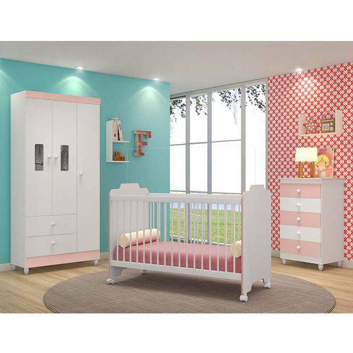 Dormitório Infantil Charlotte - Branco/rosê Moveis Arapongas