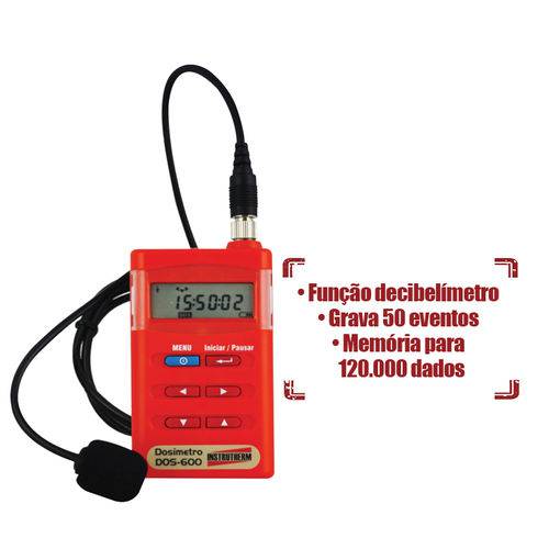 Dosímetro de Ruido Decibelímetro Sonometro Audiodosímetro Sem Certificado Dos-600 Instrutherm