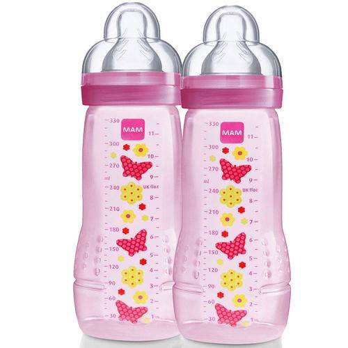 Double Pack: 2 Mamadeiras Fashion Bottle (330ml) Girls (4m+) - Mam
