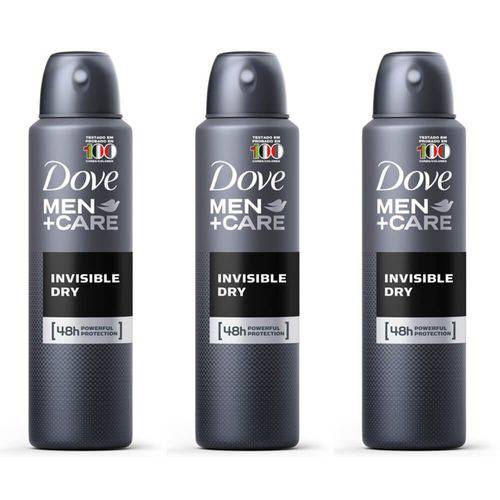 Dove Invisible Dry Desodorante Aerosol Masculino 89g (kit C/03)