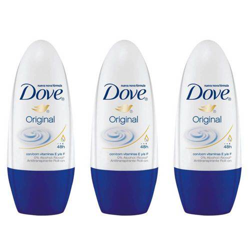 Dove Original Desodorante Rollon Feminino 50ml (kit C/03)