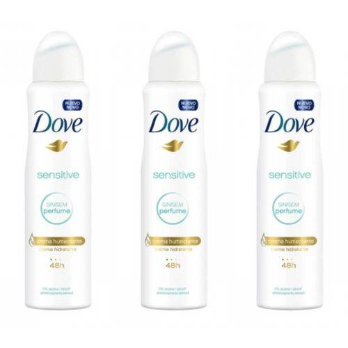 Dove Sensitive Desodorante Aerosol Feminino 89g (kit C/03)