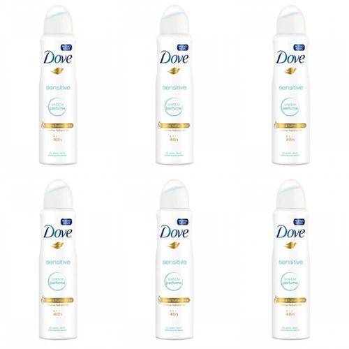 Dove Sensitive Desodorante Aerosol Feminino 89g (kit C/06)