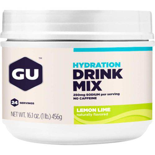 Drink Mix de Hidratação Suplemento Gu Energy Sabor Limão Pote com 456g