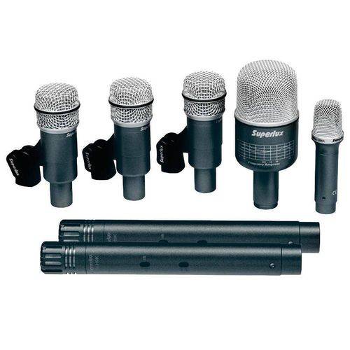 Drkb5c2 - Kit 7 Microfones C/ Fio P/ Instrumentos Drk B5 C2 - Superlux