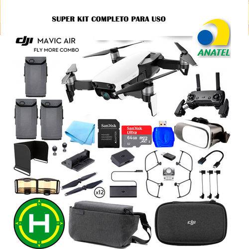 Drone Dji Mavic Air Fly Combo Super Kit Completo Anatel