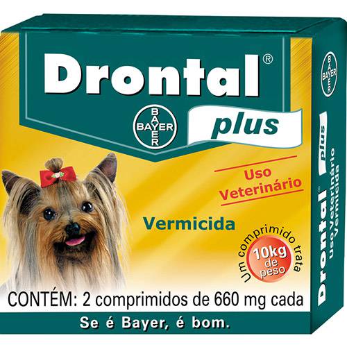 Drontal Plus Cães Até 10kg - 2 Comprimidos - Bayer
