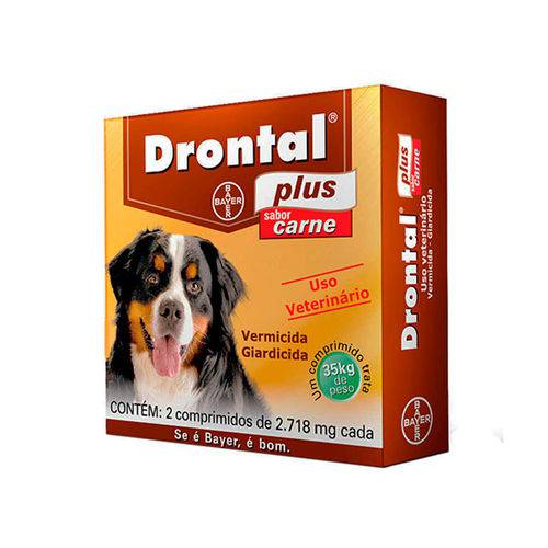 Drontal Plus Sabor Carne para Cães (2 Comprimidos) 35kg - Bayer