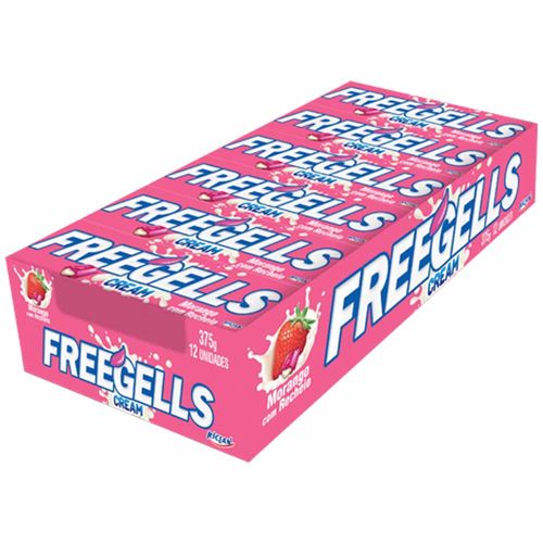 Drops Freegells Cream Morango Riclan 12 Unidades 1005162