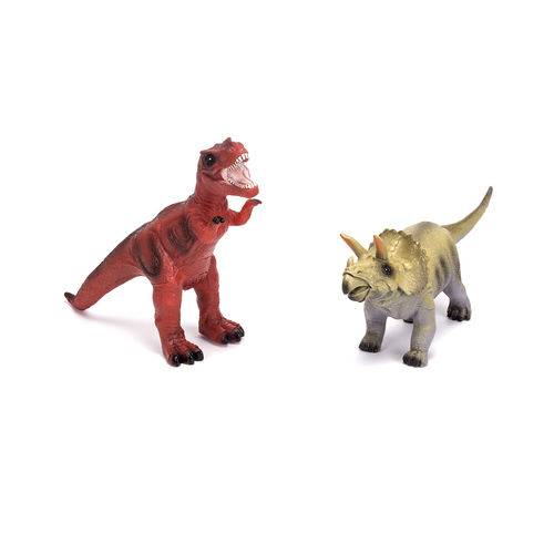 Duelo de Dinossauros com Som - Vermelho e Verde - Unik Toys